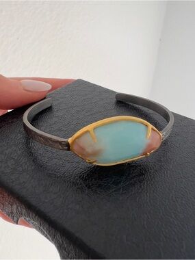 Free People Robindira Unsworth Amazonite Cuff Bracelet